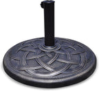 Tangkula 43 lbs Heavy Duty Resin Umbrella Base, Round Parasol Holder with Adjustable Knob for Φ1.5-Φ1.9 Pole, with Beautiful Decorative Pattern, Easy Setup