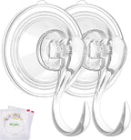 VIS'V Wreath Hanger, Large Suction Cup Wreath Hooks with Wipes, Heavy Duty, 22 LB Capacity, Removable and Reusable, Clear, 2 Pcs