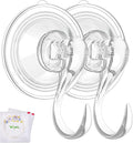 VIS'V Wreath Hanger, Large Suction Cup Wreath Hooks with Wipes, Heavy Duty, 22 LB Capacity, Removable and Reusable, Clear, 4 Pcs
