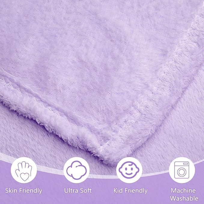Tinideya 12 Pcs Flannel Fleece Throw Blanket Bulk 50 x 60 Inch Soft Fleece Blanket Warm Throw Blankets Coral Blankets for Couch Sofa Home Wedding Gifts Season (Lavender)