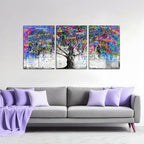 Novatique Graffiti Wall Art Colorful Tree Canvas Wall Art Never Give Up Inspirational Graffiti Posters Modern Inspiring Tree Painting Home Decor for Bedroom Bathroom,20" x 28" x 3pcs