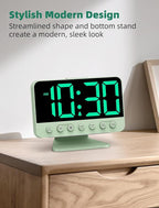Digital Alarm Clocks for Bedrooms: Large Bold Number 5 Brightness Dimmer - Easy to Read Across The Room - 5 Alarm Sound 8 Night Light - Sage Green