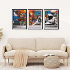 Novatique Banksy Graffiti Wall Art Abstract Poster Print Wall Decor Graffiti Picture for Bedroom Living Room Framed Ready to Hang,16" x 24" x 3pcs