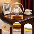 Custom Ultrasound Crystal Ball withText Photo Personalized Ultrasound Picture Frames with Light Holder Engraved Crystal Ball Gift for Expecting Parents