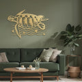 SIGNLEADER Metal Wall Art Decor Turtle Minimalist Modern Abstract Wall Sculpture Hangings Home Decoration for Living Room, Bedroom, Bathroom, Kitchen, Outdoor - 24" Gold