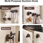 Wreath Hanger for Front Door, 2Pack Suction Cup Hooks for Glass Window/Over Door/Outdoor, Christmas/Thanksgiving/Halloween/July 4th/Easter/Valentine/Fall/Summer/Spring (2Pack)