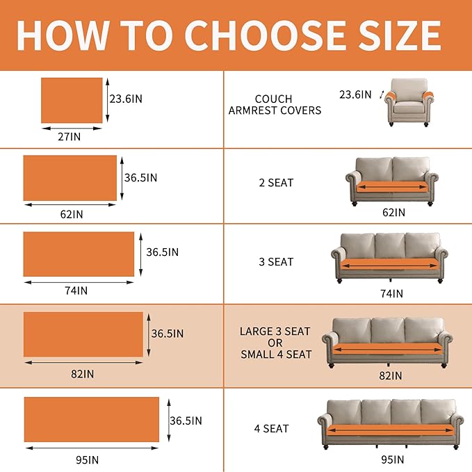 HAOMAIJIA Pet Couch Covers for Sofa Waterproof Couch Cover for Dogs Chenille Non Slip Sofa Covers Washable for 3 Cushion Couch Furniture Protector (Cream White, 36.5" x 82" 1 Pack)