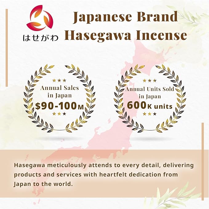 Hasegawa Hyakurakuko Premium Japanese Sandalwood Incense - Long Type, 40 Sticks with Aluminum Holder, 20-30 Min Burn Time, Made in Japan 線香 百楽香 (Patchouli)