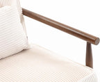 KEIKI Mid Century Modern Accent Chair with Storage, Upholstered Lounge Chair with Hidden Compartment and Waist Cushion