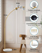 Lightdot 63IN Gold Floor Lamp 4-Lights Globe LED Floor Lamps with 3000K Soft Warm Golden for Wedding/Party, Modern Tall Lamp for Living Room/Bedroom/Sofa Beside/Corner Decor (Bulbs Included)