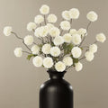 DuHouse 6pcs Artificial Flowers Faux Silk Pompon Mum,Artificial Kiku Flower White for DIY Wedding Bouquets Centerpieces Vase Home Table Kitchen Decorations(Ivory White)
