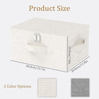 Underbed Storage Cube, Closet Organizer with Lid, Foldable Home Container Bags for Organizing Clothes, Shoes, Blankets, Pillows, 15.7x11.8x7.8Inches, Beige, 2 Pack