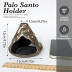 Black Gold Palo Santo Incense Burner-Unique Zongzi-Shaped Clay Smudge Bowl for Sage,Copal, and Stick Incense-Mini Chiminea for Zen Meditation,Yoga,Altar,Aromatherapy & Energy Cleansing Decor