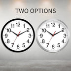 Wall Clock Modern 8 Inch Battery Operated Silent Non Ticking Small Analog Clock for Living Room Office Home Bedroom Kitchen Bathroom(Black)