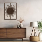 SIGNLEADER Metal Wall Art Decor Shining Sun Landscape Minimalist Modern Abstract Wall Sculpture Hangings Home Decoration for Living Room, Bedroom, Bathroom, Kitchen, Outdoor - 36" Bronze