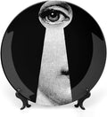 Lina Cavalieri Plate, Wall Decorative Plate, Mysterious Face Plate Wall Hanging Decoration,Including Bracket and Special Spring Hook, 8inch, Style2