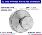 Suction Cup Hooks for Shower, Heavy Duty Suction Hanger for Bathroom Window Glass, Bath Robe Looafh Towel Hook for Hanging - 4 Pack, Silver