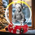 Custom Crystal Ball with Light Customized Photo Snow Globe with Engraving Text Baby' s First Christmas Personalized Christmas Ornaments Gifts for Family Couples Friends