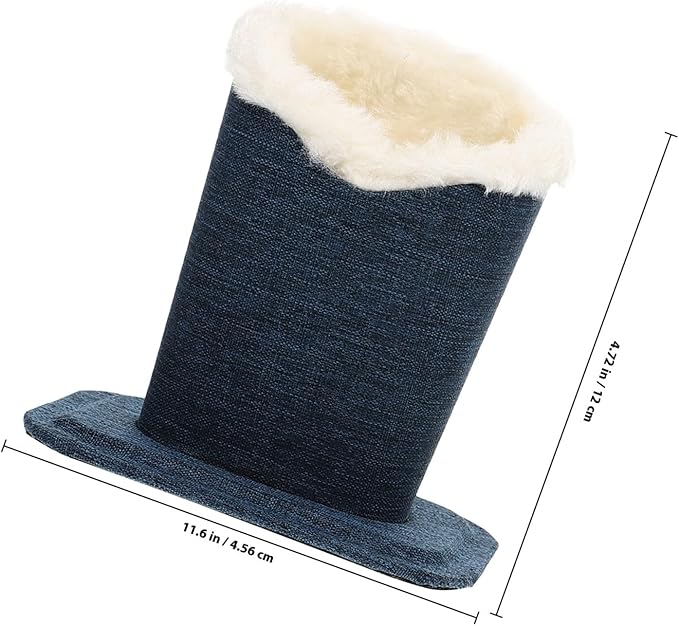 Cabilock 2Pcs Plush Eyeglasses Holder Set, Comfortable Fabric Eyeglass Stand with Base, Gray and Blue Colors, Desktop Sunglasses Display Organizer for Home and Office Use