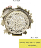 Mini Tabletop Clock, Decorative Vintage Floral Metal Table Clock with Battery Operated for Bedside, Table, Living Room, Home and Office
