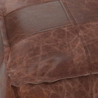 SIMPLIHOME Sheffield Coffee Table Pouf - 26 inch Wide Genuine Leather Square Ottoman in Distressed Brown, Boho-Style Footrest, Coffee Table, or Extra Seating for Living Room or Family Room, Assembled