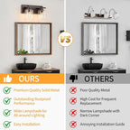 2 Light Modern Bathroom Light Fixtures Over Mirror, Bronze Finish Vanity Lights for Bathroom Wall Sconces with Clear Glass Shades, E26 Socket (Bulbs Not Included)