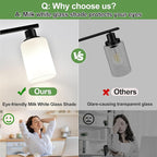 5-Light Bathroom Light Fixtures, Vanity Light with Milky White Shades, Matte Black Bathroom Light Fixtures Over Mirror, Modern Bathroom Wall Lamp for Mirror Living Room Cabinet Bedroom