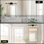 LOUSACE Bathroom Light Fixtures Black and Gold, 4 Light Bathroom Vanity Light, Modern Bathroom Light over Mirror with Clear Glass Shades, Brushed Gold Socket Wall Vanity Lighting Fixtures for Bathroom