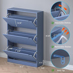 Shoe Cabinet with 3 Flip Drawers, Hidden Wood Shoe Cabinet,Freestanding Shoe Storage Cabinet for Entryway Hallway. 47.2" H*31.5" W*9.45" D