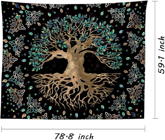 XGXL Life Tree Tapestry Wall Hanging - Bohemian Hippie Wishing Tree Tapestries Psychedelic Wall Carpet Mystic Aesthetic Tapestry for Living Room Bedroom