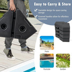 Giantex 350 lbs Offset Patio Umbrella Base, 4PCS Octagonal Umbrella Base Weight Water Sand Filled for Cantilever Umbrella, Easy-Filling Spouts, Outdoor Market Umbrella Base Stand