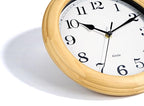 Kesin Wooden Wall Clocks 14 Inch Silent Wall Clock Large Decorative Battery Operated Non Ticking Analog Modern Clock for Living Room Kitchen Bedroom, Natural Grain
