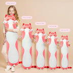 Mewaii Long Cat Plush 5 Sizes, 120% Extra Filling Giant Plushness Kids Body Pillow, Kawaii Cute Pink Cat Stuffed Animals Plushies, Big Long Body Pillow Cat Plush Gift for Girls 36”