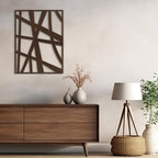 SIGNLEADER Metal Wall Art Decor Abstract Bronze Line Minimalist Modern Abstract Wall Sculpture Hangings Home Decoration for Living Room, Bedroom, Bathroom, Kitchen, Outdoor - 24" Bronze