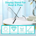Boloyo "X Shape Acrylic Plate Display Stand, 3.5 Inch 1PC Clear Acrylic Bowl Plate Platter Dish China Porcelain Display Holder Easel Base for Home Kitchen School Art Display