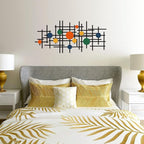 ruelen Set of 2 Minimalist Geometric Wall Decor - Modern Metal Wall Art for Living Room, Bedroom & Office – Abstract 3D Design in Bright Colorful Style