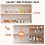 Neprock Shoe Slots Organizer for Closet, 20 Pack Acrylic Shoe Stackers Shoe Rack Holder, 3 Levels Adjustable Thickening Shoe Display Shoe Storage 50% Space Saving Zapateras Organizer (Clear,20 Pack)