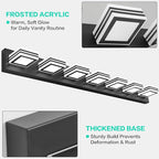 SOLFART LED Modern Vanity Lights Fixtures: 7 Lights Acrylic Matte Black Modern Bathroom Wall Light Over Mirror 46inch