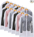 Clear Garment Bags For Hanging Clothes, 36" Women Suit Bags, Plastic Garment Bags for Closet Storage, Suit Cover Bags with Zipper for Short Coats, Jackets, Shirts 24"x36"/ 12 Pack