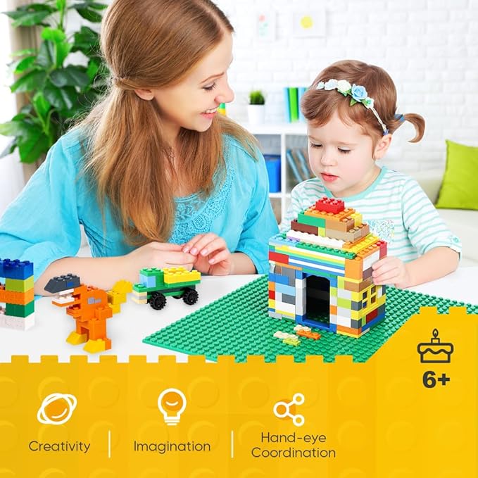 Lekebaby 500 Pieces Classic Building Blocks Creative Bulk Building Bricks Sets, Compatible with All Major Brands, Educational Toy for Boys Girls 6 Years Old and Up