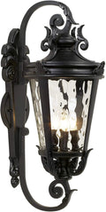 John Timberland Marseille Rustic Vintage Outdoor Wall Light Fixture Textured Black Scroll 27 1/2" Hammered Glass for Exterior House Porch Patio Outside Deck Garage Yard Front Door Garden Home