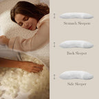 Memory Foam Pillows for Sleeping Adjustable Bamboo Blend Breathable Bed Pillow for Side, Back, and Stomach Sleepers Washable Pillow Cover Cloud Nest King Size 18X34 in