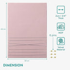 Navaris Fabric Memo Bulletin Board - 12" x 17" Velvet Memory Board for Wall to Display Photo Collages, Pictures, Notes - Includes 6 Push Pins - Pink