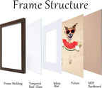 13x19 Picture Frame Walnut, Wooden Poster Frame 11x17with Mat or 13x19 without Mat, 13 by 19 Collage Frames Tempered Glass - Wall Gallery Frame Perfect for Décor Gifts
