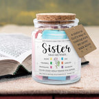NewEleven Valentines Day Sister Gifts - Inspirational, Birthday Gift For Sister, Sisters In Law, Soul Sis - Sisters Gifts From Sister, Brother, Friend, Family - Bible Verse Jar