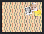 PinPix 20x15 Inch Cork Bulletin Board. This Decorative Framed Pin Board Comes with Multi Color Waves Design and a Satin Black Frame. Ideal for Home Office Decor or Message Board (PinPix-565)