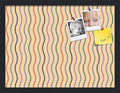 PinPix 20x15 Inch Cork Bulletin Board. This Decorative Framed Pin Board Comes with Multi Color Waves Design and a Satin Black Frame. Ideal for Home Office Decor or Message Board (PinPix-565)