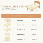 Sasttie Twin XL Comforter Set, 5-Piece Bed in a Bag, Pintuck Bedding Sets for All Season, Includes Comforter, Flat Sheet, Fitted Sheet, Pillowcase and Pillowsham, Beige
