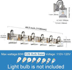 6-Light Bathroom Light, Brushed Nickel Vanity Light Fixture Over, Mirror,Modern Wall Lamp with Clear Glass Shade Wall Sconce Lighting for Living Room, Bedroom, Hallway