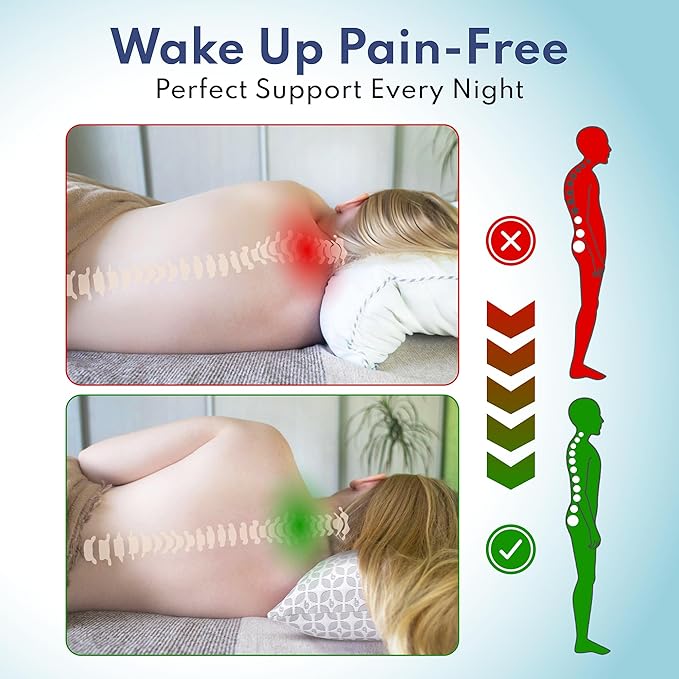 BLISSY Adjustable Memory Foam Pillow for Sleeping (Queen Size) - Cooling Gel Pillows for Side Sleepers with Shredded Foam for Customizable Loft - CertiPUR-US & Oeko-TEX